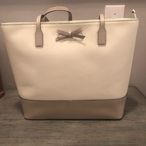 White and taupe Kate Spade
